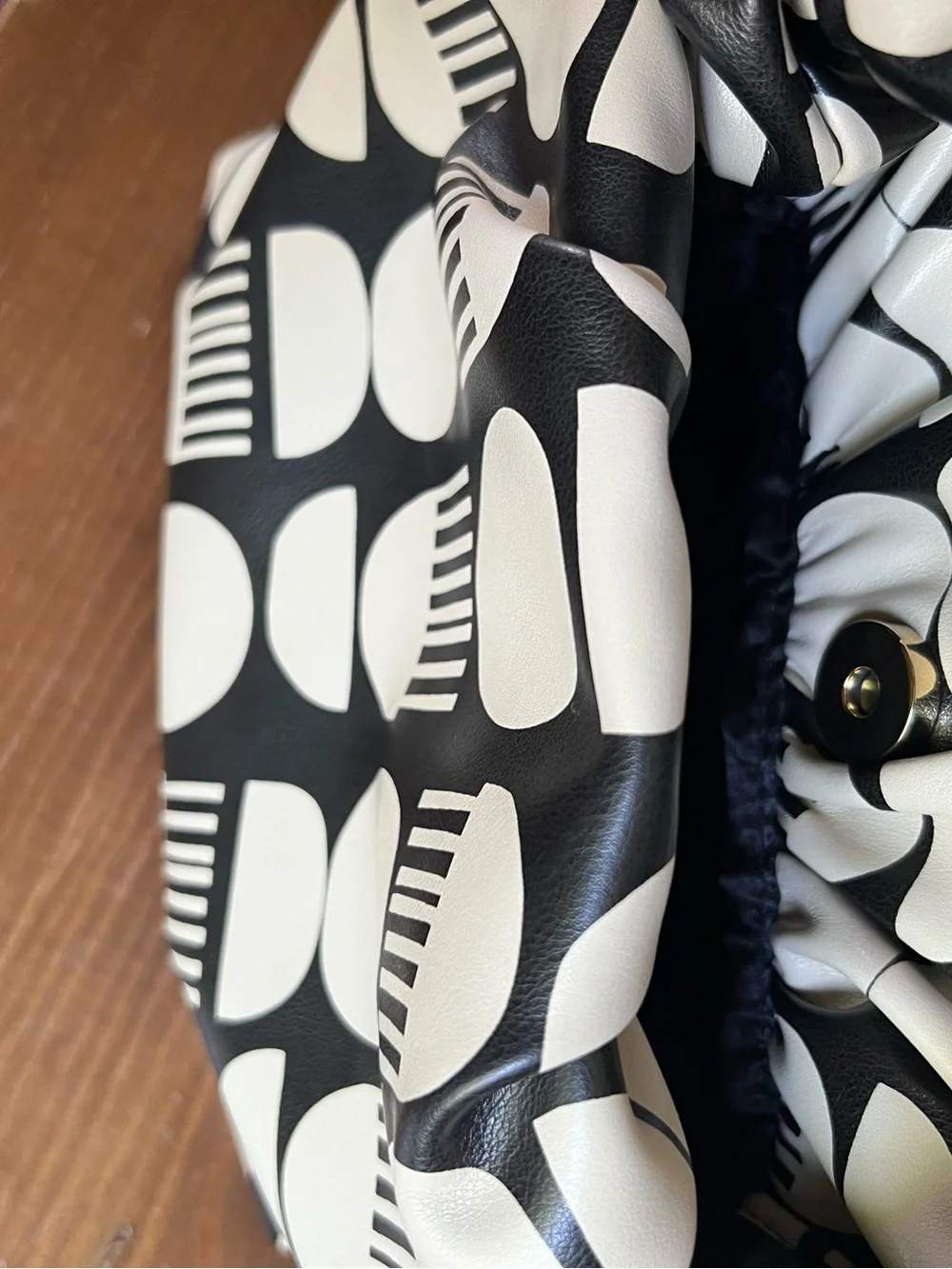 Hadiya Williams Black & Cream Geometric Knot Handle Tote Bag